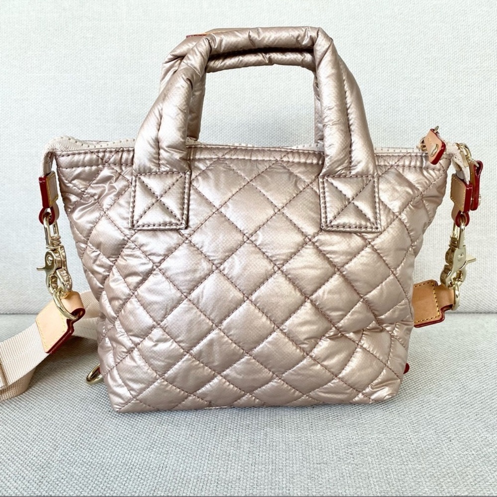 MZ Wallace Small Sutton Deluxe Crossbody Tote Bag in Pale Rose Gold - Picture 5 of 13